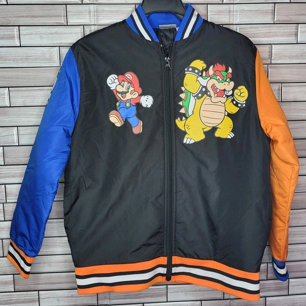 Super Mario Bowser Bomber Jacket Boys Size L (10/12) New Without Tag